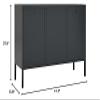 FAMIROSA Steel Sideboard, Metal Storage Cabinets with 3 Drawers and 2 Adjustable Shelves, Sideboard Cabinet Storage for Home Organizer 41.3"x13.8"x27.6" Steel and Tempered Glass Anthracite view 2