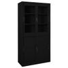 FAMIROSA Office Cabinet with Sliding Door Black 35.4"x15.7"x70.9" Steel view 1