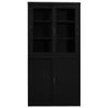 FAMIROSA Office Cabinet with Sliding Door Black 35.4"x15.7"x70.9" Steel view 3