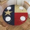 Ykklima Elastic Edged Round Fitted Table Cover - Texas Lone Star State Flag Pattern - Tablecloth Waterproof - Fits Table up 45" - 50" Diameter view 1