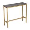 Aklaus 40" Bar Table,Rectangular Industrial Bar Height Table with Sturdy Gold Metal Frame Black Faux Marble Top,Pub High Top Dining Table for Dining Room Living Room Console Entryway view 1