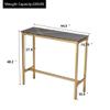 Aklaus 40" Bar Table,Rectangular Industrial Bar Height Table with Sturdy Gold Metal Frame Black Faux Marble Top,Pub High Top Dining Table for Dining Room Living Room Console Entryway view 3