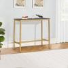 Aklaus 40" Bar Table,Rectangular Industrial Bar Height Table with Sturdy Gold Metal Frame Black Faux Marble Top,Pub High Top Dining Table for Dining Room Living Room Console Entryway view 4
