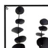 Benjara Wall Decor with Textured Leaves and Metal Frame, Black view 3