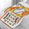 Lynnezilla Personalized Baby Month Blanket Name Blanket | Monthly Milestone Blanket for Newborn Boy Girl | 50"x60" | Baseball Sport Customized Throw Blanket with Name for Souvenir Gift view 2