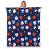 Ball Sports Games Throw Blanket,Baseball Basketball Bed Blanket for Kids Teens Adult Room Decor, Soccer Football Rugby Fleece Blanket Dark Blue Stars Fuzzy Blanket, Throw Size (50 x 60 Inches) view 1