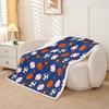 Ball Sports Games Throw Blanket,Baseball Basketball Bed Blanket for Kids Teens Adult Room Decor, Soccer Football Rugby Fleece Blanket Dark Blue Stars Fuzzy Blanket, Throw Size (50 x 60 Inches) view 2