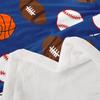 Ball Sports Games Throw Blanket,Baseball Basketball Bed Blanket for Kids Teens Adult Room Decor, Soccer Football Rugby Fleece Blanket Dark Blue Stars Fuzzy Blanket, Throw Size (50 x 60 Inches) view 3