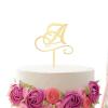 Vinisong Personalized Initials A Cake Topper Monogram Cake Topper Rustic Wedding Cake Topper Letter A Cake Topper Acrylic Gold Cake Decoration Birthday Party Decor Supplies view 1