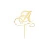 Vinisong Personalized Initials A Cake Topper Monogram Cake Topper Rustic Wedding Cake Topper Letter A Cake Topper Acrylic Gold Cake Decoration Birthday Party Decor Supplies view 2