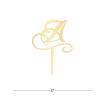 Vinisong Personalized Initials A Cake Topper Monogram Cake Topper Rustic Wedding Cake Topper Letter A Cake Topper Acrylic Gold Cake Decoration Birthday Party Decor Supplies view 3