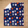 Ball Sports Games Throw Blanket,Baseball Basketball Bed Blanket for Kids Teens Adult Room Decor, Soccer Football Rugby Flannel Blanket Dark Blue Stars Fuzzy Blanket, Throw Size (50 x 60 Inches) view 2