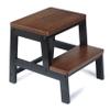 RORKEE 2 Step Wooden Step Stools for Adults Non-Slip, Sturdy Bed Steps for High Beds Easy Assembly, Portable Two Step Stool for Kitchen Bathroom Bedroom - Holds Up to 500 Lb(Dark Walnut) view 1