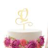 Vinisong Personalized Initials Q Cake Topper Monogram Cake Topper Rustic Wedding Cake Topper Letter Q Cake Topper Acrylic Gold Cake Decoration Birthday Party Decor Supplies view 1