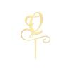 Vinisong Personalized Initials Q Cake Topper Monogram Cake Topper Rustic Wedding Cake Topper Letter Q Cake Topper Acrylic Gold Cake Decoration Birthday Party Decor Supplies view 2