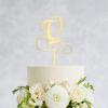 Vinisong Personalized Initials Q Cake Topper Monogram Cake Topper Rustic Wedding Cake Topper Letter Q Cake Topper Acrylic Gold Cake Decoration Birthday Party Decor Supplies view 4