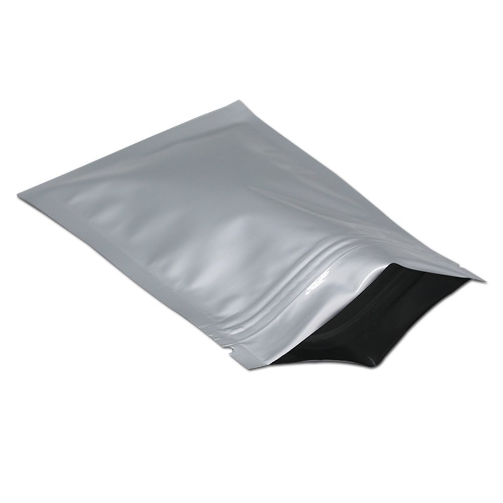 MITOB 100 Pack 3.9x5.9 inch Flat Mylar Bags Zipper Lock Foil Bag 4 Mil Silver for Zip Food Storage Lock Resealable Aluminum Mylar Pouch Heat Sealable