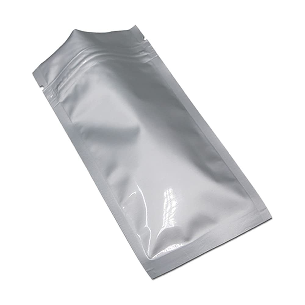 MITOB Flat Mylar Bags Zipper Lock Foil Bag 4 Mil Silver for Zip Food Storage Lock Resealable Aluminum Mylar Pouch Heat Sealable (100, 2.8x5.1 inch)