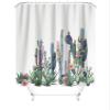 4 Pcs Watercolor Cactus Shower Curtain Set with Non-Slip Rug, Toilet Lid Cover, Bath Mat and 12 Hooks, Tropical Flower Pattern Waterproof Shower Curtain Sets for Bathroom view 3
