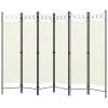 Tidyard Room Divider, 6-Panel Freestanding Partition Privacy Screen with Circle Design, White Fabric and Iron Frame, 94.5inx70.9in for Bedroom or Room Separation view 1