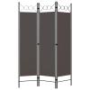 Tidyard Room Divider, 3-Panel Freestanding Partition Screen with Circle Design, 47.2x70.9 Inches Anthracite Fabric and Iron Frame for Bedroom Privacy and Room Separation view 1