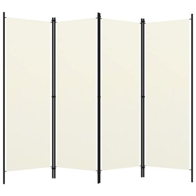 Tidyard Room Divider, 4-Panel Freestanding Partition Screen Privacy Divider 78.7x70.9 Inches, White Fabric with Iron Frame for Bedroom Room Separation and Decoration