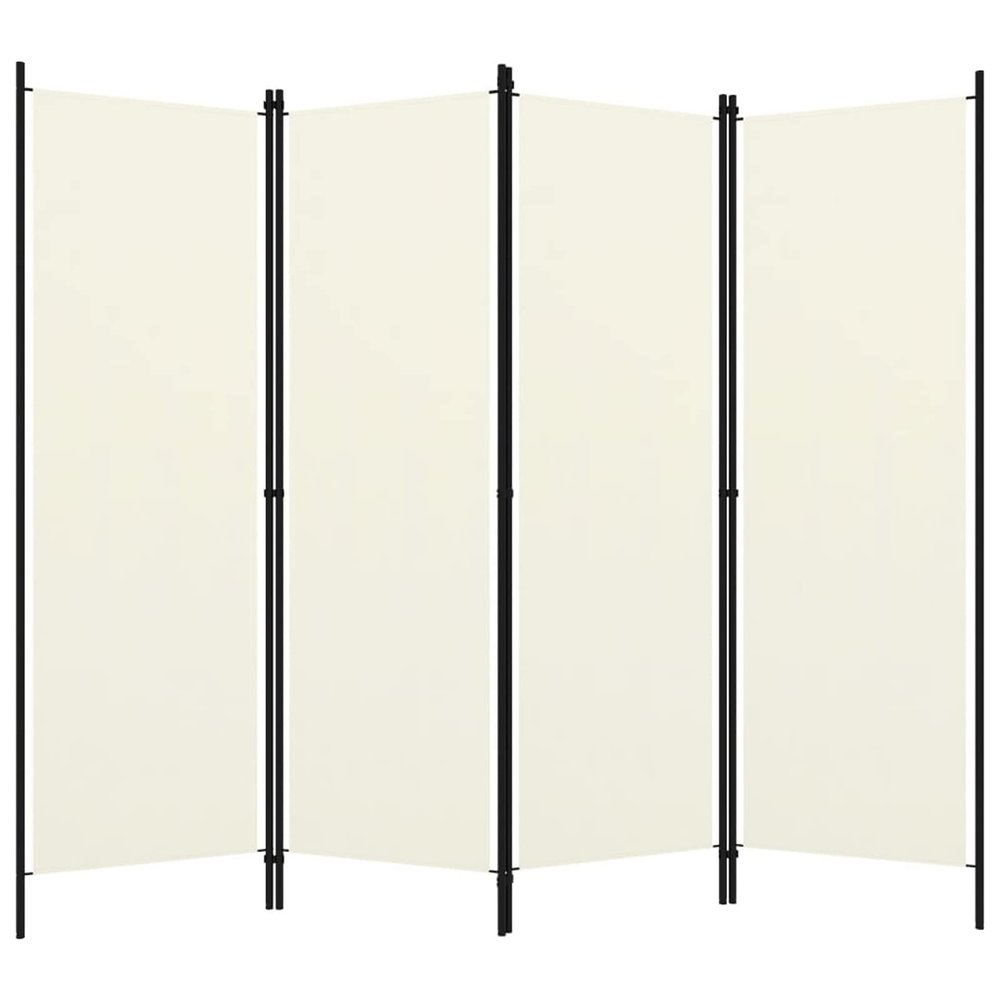 Tidyard Room Divider, 4-Panel Freestanding Partition Screen Privacy Divider 78.7x70.9 Inches, White Fabric with Iron Frame for Bedroom Room Separation and Decoration