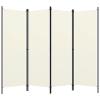 Tidyard Room Divider, 4-Panel Freestanding Partition Screen Privacy Divider 78.7x70.9 Inches, White Fabric with Iron Frame for Bedroom Room Separation and Decoration view 1