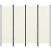 Tidyard Room Divider, 4-Panel Freestanding Partition Screen Privacy Divider 78.7x70.9 Inches, White Fabric with Iron Frame for Bedroom Room Separation and Decoration view 3