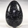 7.3" 8.4lb King Size Larvikite Egg Natural Feldspar Mineral Sparkling Black Moonstone w/Labradorite Crystal Polished Gemstone - India + Wood Stand view 1