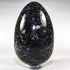 7.3" 8.4lb King Size Larvikite Egg Natural Feldspar Mineral Sparkling Black Moonstone w/Labradorite Crystal Polished Gemstone - India + Wood Stand view 2