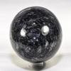 7.3" 8.4lb King Size Larvikite Egg Natural Feldspar Mineral Sparkling Black Moonstone w/Labradorite Crystal Polished Gemstone - India + Wood Stand view 3