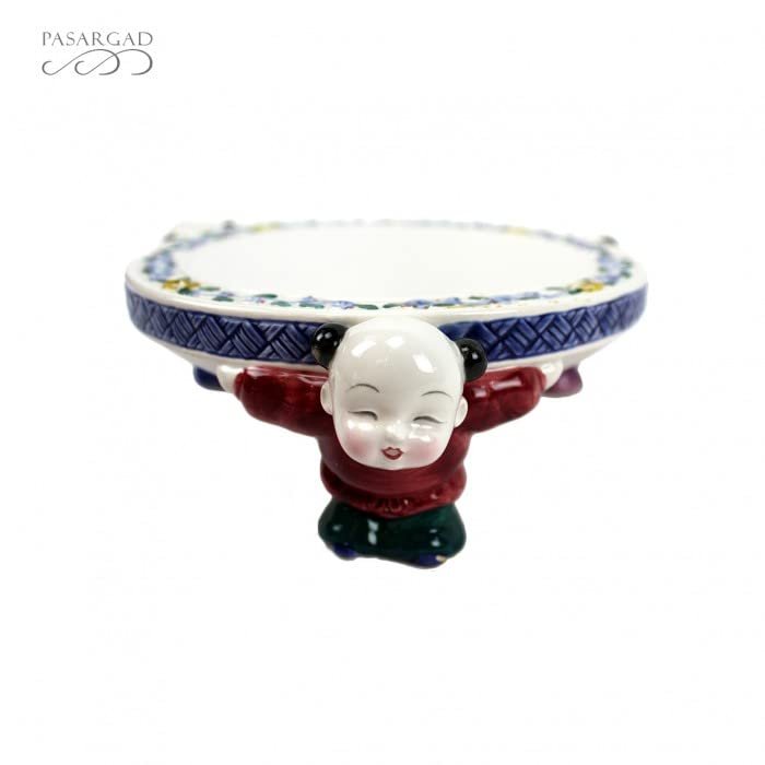 Asian Blue & White a Takahashi Figural Pedestal