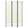 Tidyard Room Divider, 3-Panel Freestanding Partition Privacy Screen with Circle Design, White Fabric and Iron Frame, 47.2inx70.9in for Bedroom or Room Separation view 1