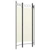 Tidyard Room Divider, 3-Panel Freestanding Partition Privacy Screen with Circle Design, White Fabric and Iron Frame, 47.2inx70.9in for Bedroom or Room Separation view 2