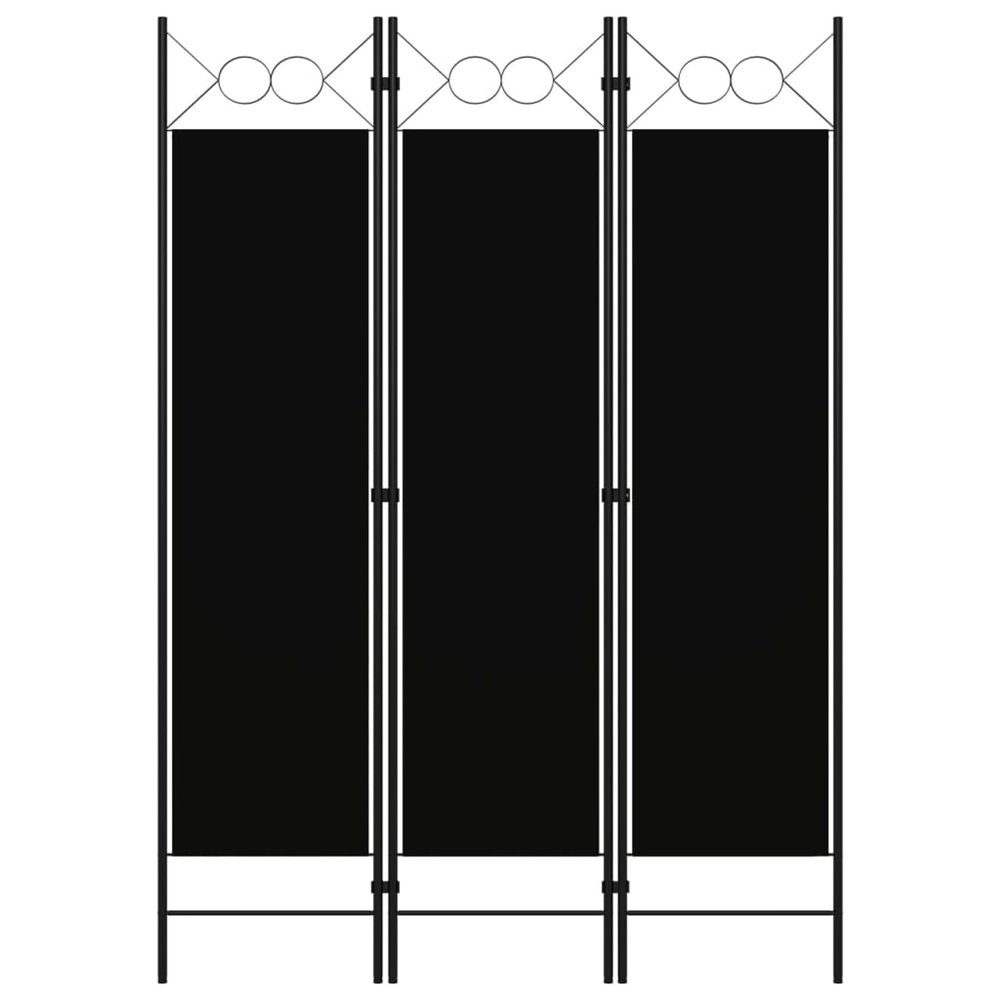 Tidyard Room Divider, 3-Panel Freestanding Partition Screen, 47.2x70.9 Inches, Black Fabric and Iron Frame, for Bedroom Privacy and Room Separation