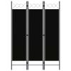 Tidyard Room Divider, 3-Panel Freestanding Partition Screen, 47.2x70.9 Inches, Black Fabric and Iron Frame, for Bedroom Privacy and Room Separation view 1
