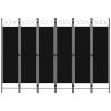 Tidyard Room Divider Screen, 6-Panel Freestanding Partition with Circle Design, Black Fabric on Powder-Coated Iron Frame, 94.5x70.9 Inches for Bedroom Privacy and Room Separation view 3