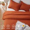 LEAONME Quilt Set King Size 3 Pieces,Lightweight Burnt Orange/Rust Bedspread-98''x106'',Soft Microfiber Summer Quilt,Luxurious Warm Coverlet Sets for All Seasons (Includes 1 Quilt, 2 Shams) view 4