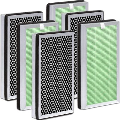Zouhwaso [Toxin Absorber] MA Series 15 Replacement Filter compatible with MA Series 15 Air Pur-ifier, 3-in-1 Filter with Upgrade Acti-vated Car-bon, H13 True HEPA and Pre-filter, Pack of 6
