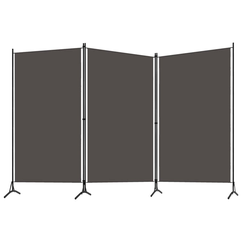 Tidyard Room Divider Screen, 3-Panel Foldable Partition Privacy Panel 102.4x70.9 Inches Anthracite Fabric for Bedroom Office Space Divider