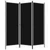 Tidyard Room Divider, 3-Panel Freestanding Partition Screen Privacy Divider 59.1x70.9 Inches, Black Fabric with Iron Frame for Bedroom Room Separation and Decoration view 1