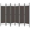 Tidyard Room Divider Screen, 6-Panel Freestanding Partition with Circle Design, Anthracite Fabric on Powder-Coated Iron Frame, 94.5x70.9 Inches for Bedroom Privacy and Room Separation view 1