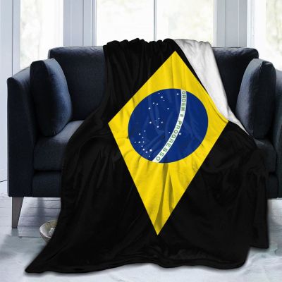 AHMOVOMAH Brazil Flag of Brasil Fleece Blanket Bed Linen Sofa Blankets Throw Size 60"X50" for Yoga Mats Pillow Case