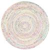 100% Cotton Farmhouse Rugs for Living Area Rug Hand Braided Round Rustic Rugs for Bedroom, Kitchen, Living Room Diamond Rug Carpet (4x4 Square Feet (120x120 Cm), White) view 2