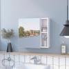 Oman Medicine Cabinet with Mirrored Single Door, Three Interior Shelves, Dual External Display Shelves and Spacious Top Surface for Organized Bathroom Storage, Daily Essentials Access and Modern Wall view 2