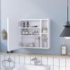 Oman Medicine Cabinet with Mirrored Single Door, Three Interior Shelves, Dual External Display Shelves and Spacious Top Surface for Organized Bathroom Storage, Daily Essentials Access and Modern Wall view 4