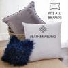 22" x 22" Down Feather Stuffer Pillow Insert Sham Square Pillow Cushion for Extra Comfort & Support, Zip Pocket w/ Mini stuffer Zip-in Insert - Adjustable & Perfect Fit With Any Decorative Cover view 4