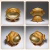 Tomzong Golden Brass Cute Dog Miniatures Figurines, Big Mouth Dog Statue Living Room Desk Decoration Jewelry Key Storage Box view 4