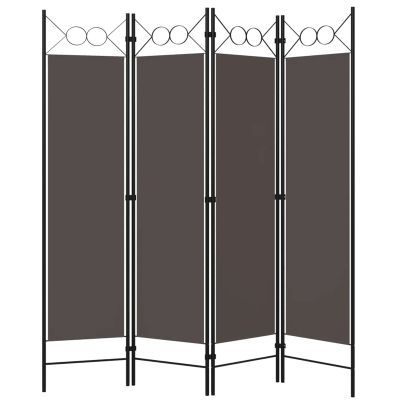Tidyard Room Divider, 4-Panel Privacy Screen Partition with Circle Design, 63x70.9 Inches, Fabric and Iron Frame for Bedroom, Living Room, Office Space